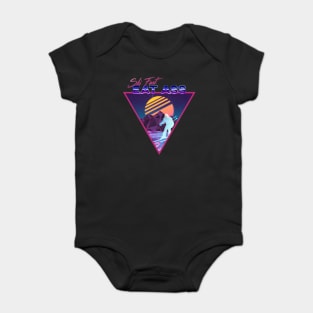 Retro Vaporwave Ski Mountain | Ski Fast Eat Ass | Shirts, Stickers, and More! Baby Bodysuit